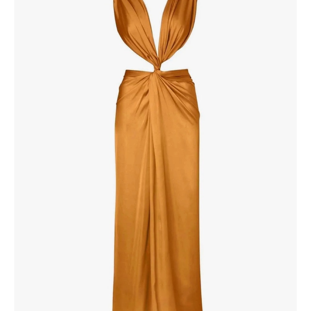 Baobab Collection Brown Halter Backless Dress